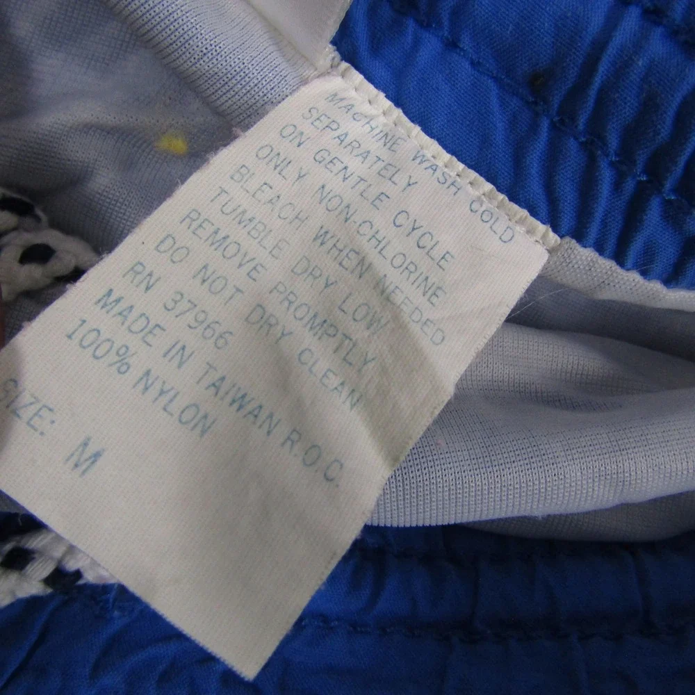 Jantzen Swim Trunks Mens Medium Blue Vintage Nylon Mesh Lined Pockets 00687
